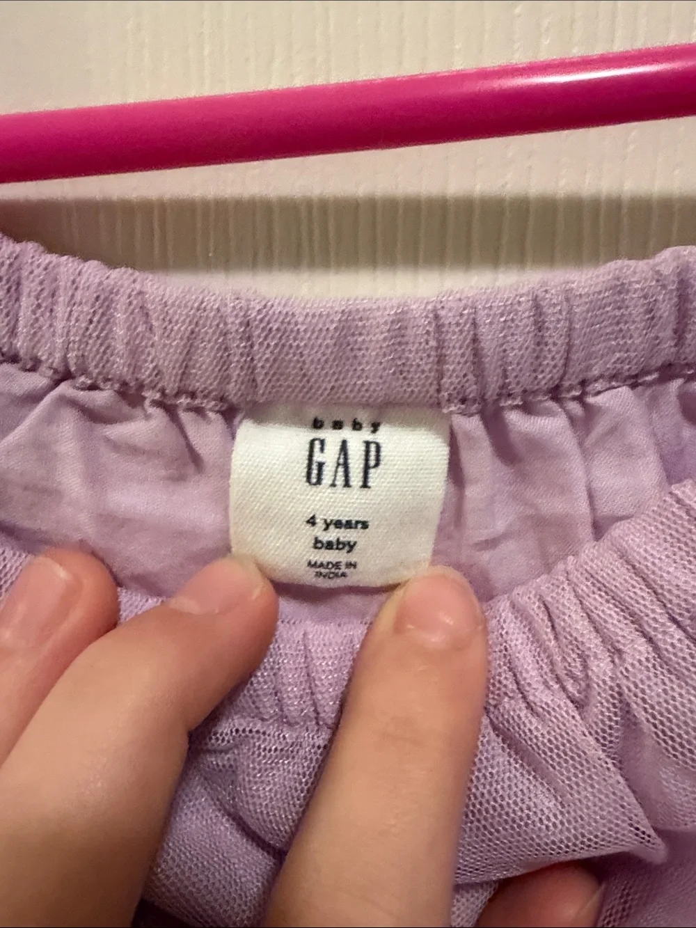 GAP Lilac Tulle Costume Dress with Bright Pink Trim